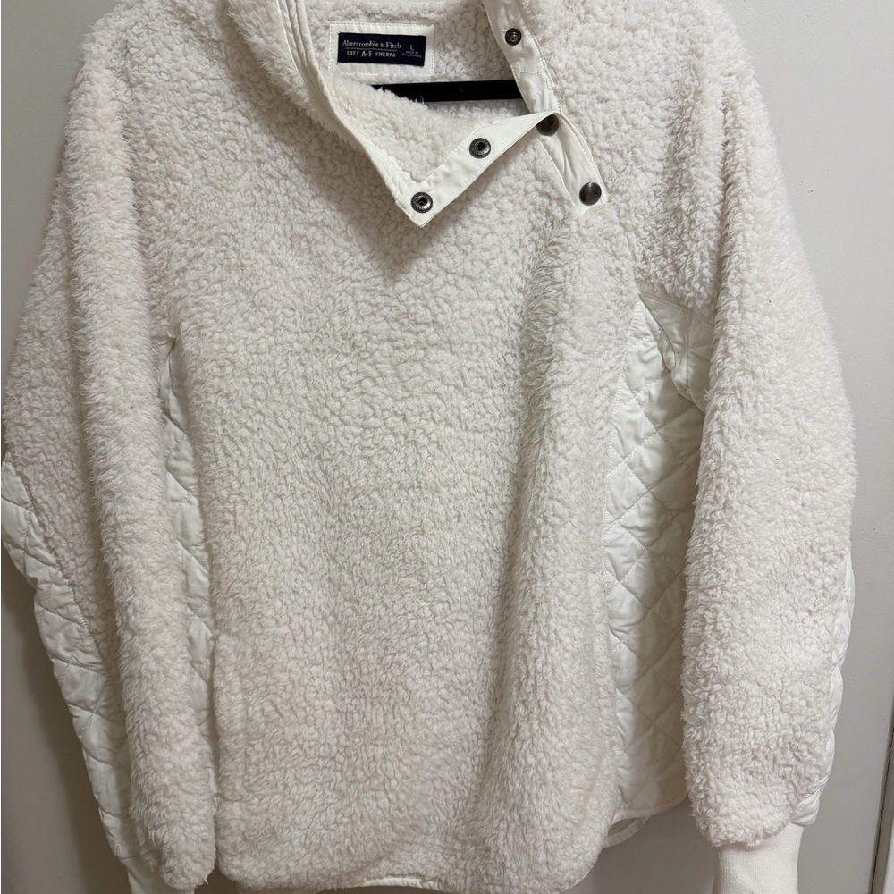 Abercrombie & Fitch Teddy Jacket with Quilted Sleeves Women’s Large - Picture 5 of 7